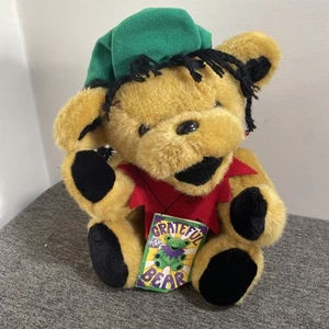 VTG Grateful Dead Jointed Rasta Bear Steven Smith Green Hat Red Collar 13" Plush - Picture 1 of 10