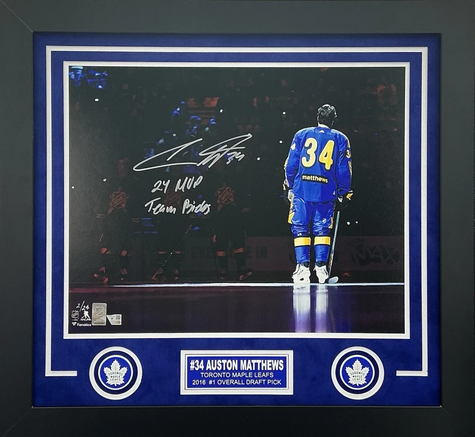 Auston Matthews Signed Autographed Maple Leafs 16x20 Photo Custom Framed Fanatic - Image 1 of 1