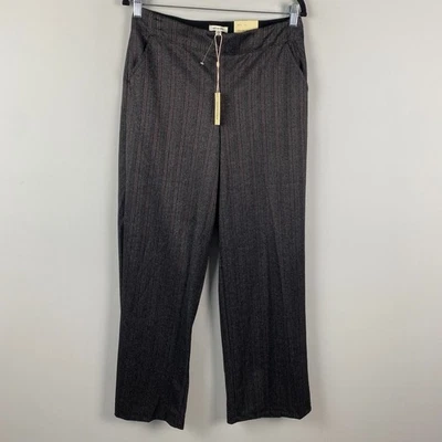 Max Studio широкий легко ноги брюки размер L серый черный елочка натяжной - Изображение 1 из 4