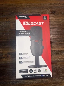 HyperX SoloCast przewodowy mikrofon pojemnościowy czarny 4P5P8AA nowy zapieczętowany - Zdjęcie 1 z 3