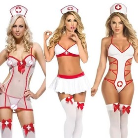 Nurse Uniform Cosplay Costumes Women Sexy Lingerie Porno Suit Bra with Panties