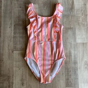 Bathing Suit Girls Size XL 14 Cat & Jack One Piece Swimsuit Stripes - Picture 1 of 5