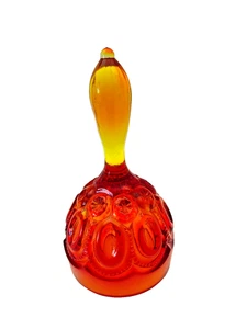 Vintage LE Smith Moon and Stars Glass Amberina Bell 6" High - Picture 1 of 5