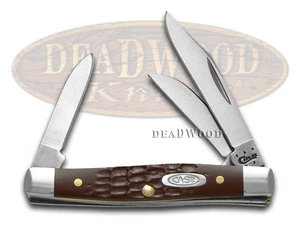 Case xx Knives Small Stockman Jigged Brown Delrin Stainless Pocket Knife 00081 - Picture 1 of 4