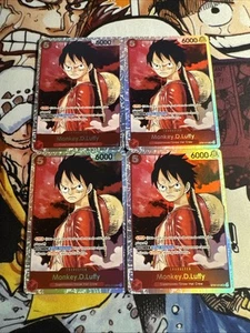 Monkey.D.Luffy St01-012 Playset 4x Super Rare One Piece Tcg English Foil Nm - Picture 1 of 1