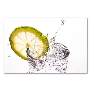 Postereck 2678 Poster Leinwand Zitrone, Wasser Glas Küche Bar Getränk Spritzig - Bild 1 von 7