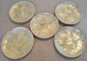 5 Capiz Shell Beilagenplatten - 14,5 cm Durchmesser - Bild 1 von 12