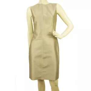 Dolce & Gabbana Metallic Beige Unhemmed Knee Length Sleeveless Tank Dress Sz 42 - Picture 1 of 7