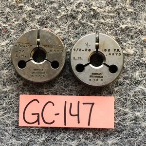 1/2 20 3A LEFT HAND THREAD RING GAGES .5 GO NO GO P.D.'S = .4675 & .4643 - Picture 1 of 7