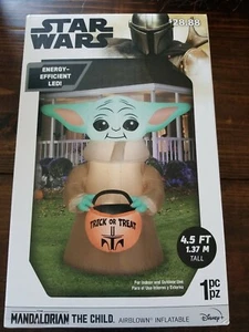 Mandalorian The Child Star Wars Baby Yoda 4.5 ft Airblown Inflatable Gemmy NEW - Picture 1 of 2