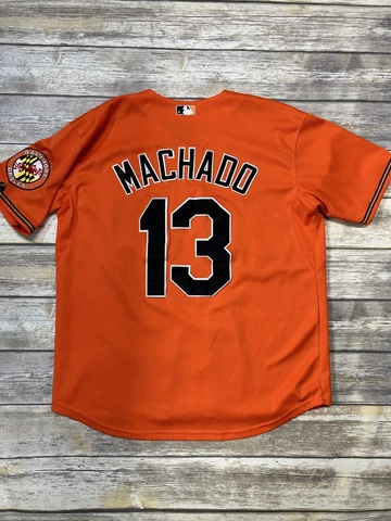 Baltimore Orioles #13 Manny Machado Orange Majestic Stitched Size 50 Jersey Auth Cover