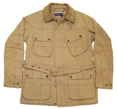 $3295 Ralph Lauren Etiqueta Púrpura Hombres Lana Franela Chaqueta Cuadros Marrón Italia Grande Foto 1 de 4