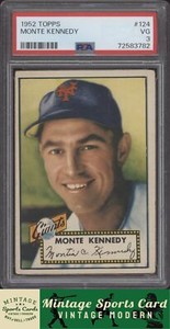 1952 Topps - Monte Kennedy - #124  New York Giants PSA 3