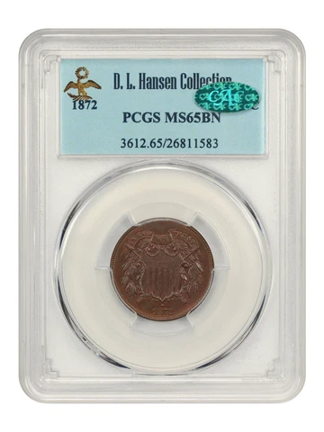 1872 2c PCGS/CAC MS65 BN ex: D.L. Hansen Cover