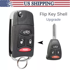 For 2005 2006 2007 Jeep Grand Cherokee Chrysler 300 Flip Remote Key Fob Shell - Bild 1 von 9