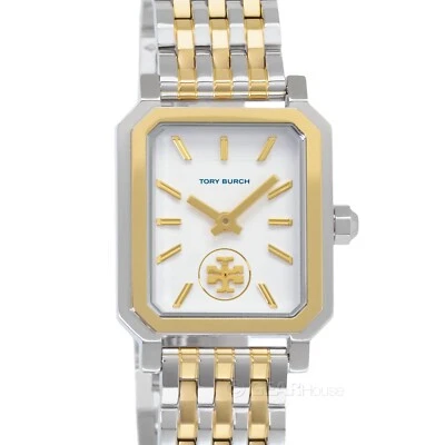 Tory Burch Robinson Womens Two-Tone Gold Silver Watch, White Rectangular Dial - Image 1 of 4
