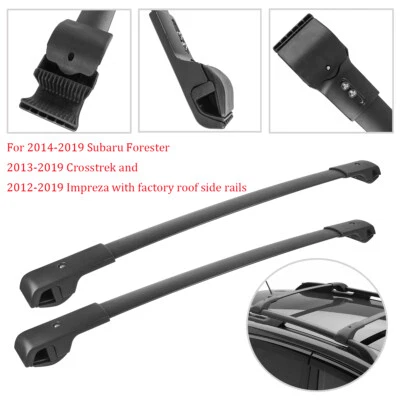 Roof Rack Carrier Cross Bar Set For Subaru Forester w/ Roof Side Rails 2014-2019 Foto 1 de 4