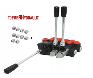 Handsteuerventil Handhebelventil Hydraulik 40L 4-fach 1x Kreuzhebel +Adapter - Picture 1 of 6