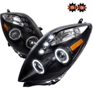 For 06-08 Toyota Yaris Headlights Matted Black Projector LED Halo TRD Base - Picture 1 of 4