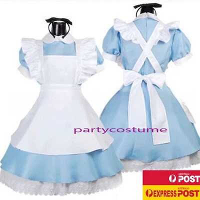 Alice in Wonderland Cosplay Costume Adult Dress Apron Hairband M L XL XXL - Image 1 of 4