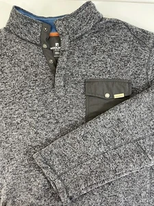 Woolrich Herren 1/4 Snap Knit Fleece Polyester Pullover Sweater XXL grau - Bild 1 von 6
