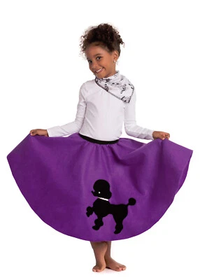 Youth Poodle Skirt Purple with Musical note printed Scarf - Image 1 of 4