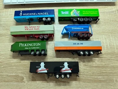 7 Herpa/Albedo/AWM/Wiking 1:87 Rimorchio Buone Condizioni Senza OVP - Immagine 1 di 4