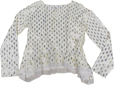 Epic Threads Big Girls Top Peasant Top Ivory Gold  Large 56-61" 74-100lb - Image 1 of 3