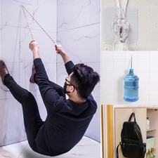 6PCS Strong Transparent Wall Hooks Hanger Kitchen Bathroom Seamless Hooks G0