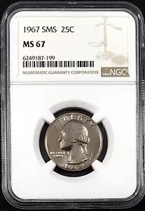 1967 SMS Washington Quarter certified MS 67 by NGC! - Picture 1 of 4