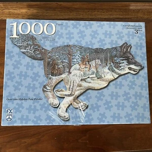 Sealed SCHMID 1000 Piece Wolf Shaped Jigsaw Puzzle THE TRACKER 3 Feet No. 78009 - Picture 1 of 13