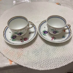 Richard Ginori Italian Fruits Espresso Demitasse Cup & Saucer Set of 2 Porcelain - Picture 1 of 5