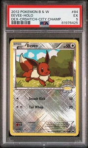 PSA 5 EX Eevee 84/108 City Championships Promo Crosshatch Holo 2012 - Picture 1 of 2