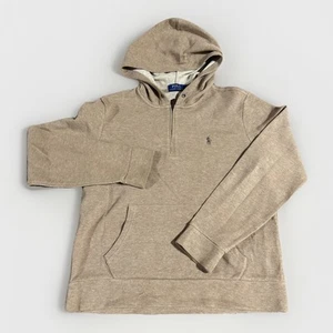POLO RALPH LAUREN Quarter-Zip Hoodie Men's Size M Italian - Picture 1 of 6