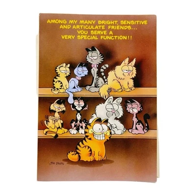 Tarjeta De Colección Garfield "Entre Mis Muchos Amigos Sirves una Función Especial" Jim Davis Foto 1 de 4