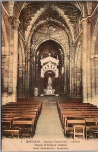 Postal vintage de JERUSALÉN, Israel de la década de 1910 "Iglesia de Santa Ana Interior" / sin usar - Imagen 1 de 2