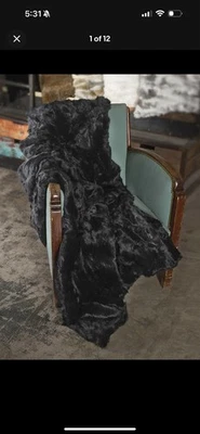 Luxury Soft Real Rabbit Fur Throw Large Sofa Cover Patchwork Blanket 55x63in - Image 1 of 4