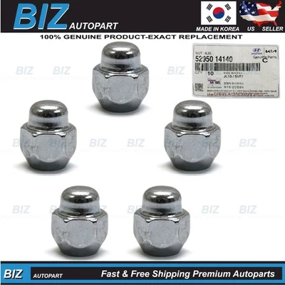 Genuine 5pcs Wheel Nuts for 1990-2025 Genesis Hyundai 2004-2025 Kia 52950-14140 Foto 1 de 4
