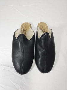 Ciabatta donna Sabah Shearling Baba Mules taglia W 42 o 9-9,5 pelle nera - Foto 1 di 9