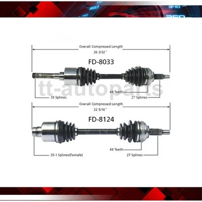 2x Eje delantero TrakMotive CV eje articulado para Ford Contour tracción delantera 2,0 L 1995 Foto 1 de 3