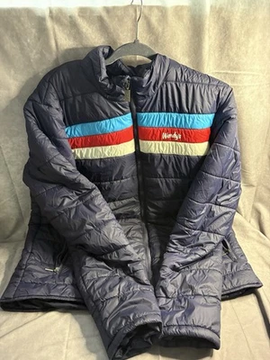 Chaqueta Wendy’s Puffer Azul Retro Rayas Logo Cremallera Frontal Talla XL por Barco Uniforms Foto 1 de 4