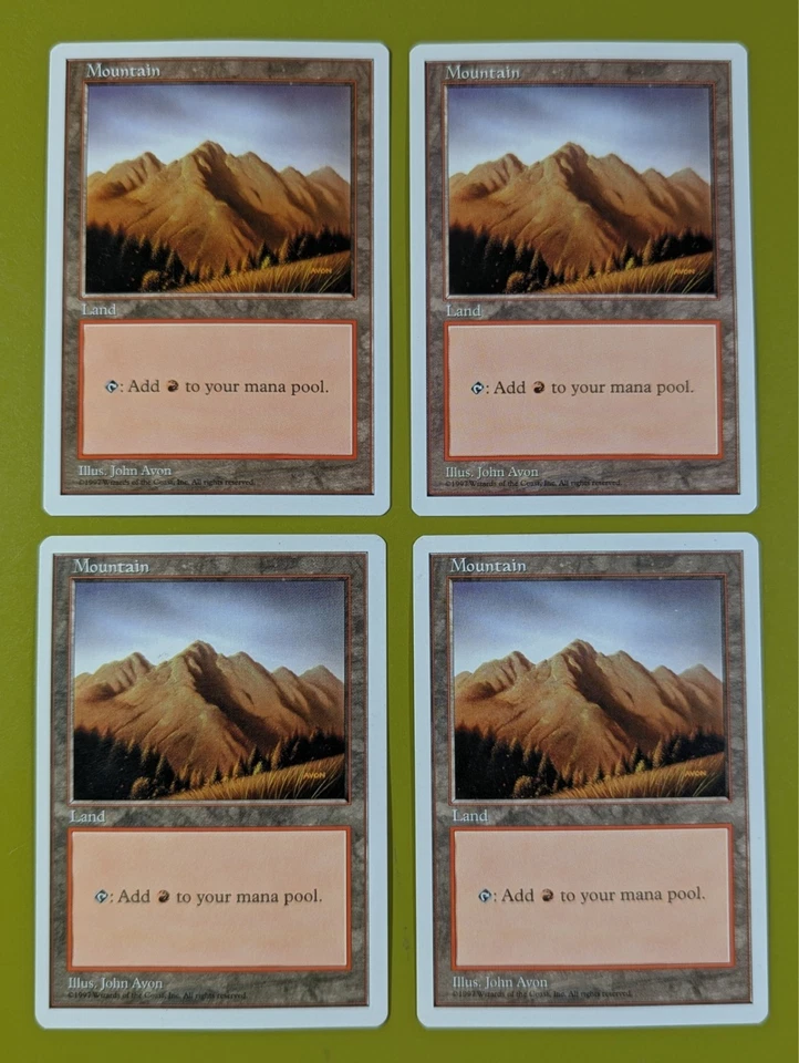Mountain (444) x4 Fifth Edition 5th 4x Magic the Gathering MTG White Border - Image 1 of 1