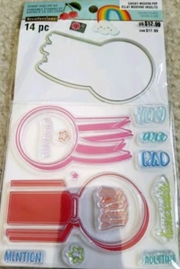 Recollections Clear Stamp and Die Set Cheeky Modern Pop RIBBON MEDAL - Picture 1 of 1