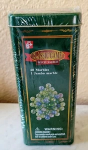 NEW Classic Game Deluxe Marbles Collectible with Tin, 60 Marbles - 1 Jumbo Size - Picture 1 of 3