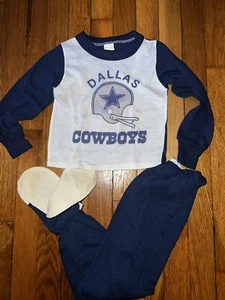 RARE VINTAGE 1970's DALLAS COWBOYS KIDS PAJAMAS size 5 boys - Picture 1 of 2