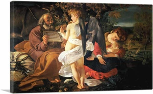 ARTCANVAS Rest on the Flight to Egypt 1597 Canvas Art Print by Caravaggio - Picture 1 of 11