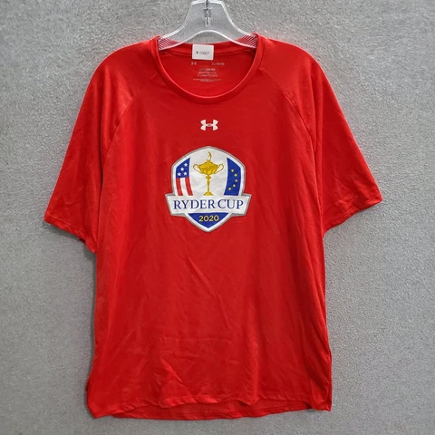 Ryder Cup Men Activewear Top XL Red Under Armour Logo Tech Tee Short Sleeve 2020 Cover