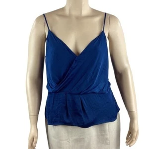 1.State Cross Front Spaghetti Strap Peplum Top Size XL Blue - Picture 1 of 5