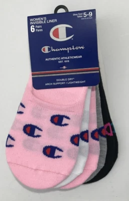 Calcetines CHAMPION INVISIBLE LINER No Show - Zapato Mujer Talla 5-9 NUEVO $19 Foto 1 de 3