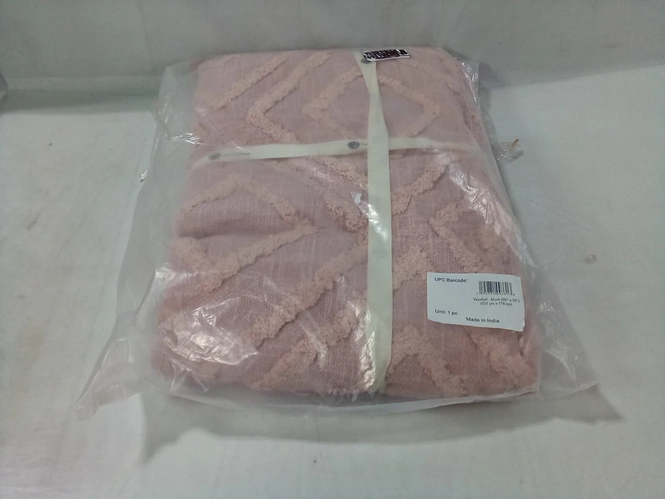 Manta de algodón Fab Habitat Vauxhall Blush, 50"x70" Foto 1 de 4